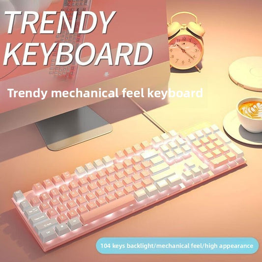 Girls' E-sports Mechanical Feel Gaming Keyboard