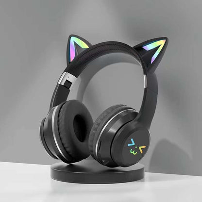 Bluetooth Gaming Headset with Cat Ear Lights